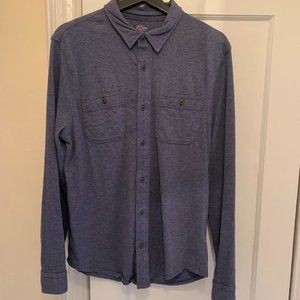 JCrew knit Slub Cotton Shirt (L) Garment-dyed Harbor workshirt